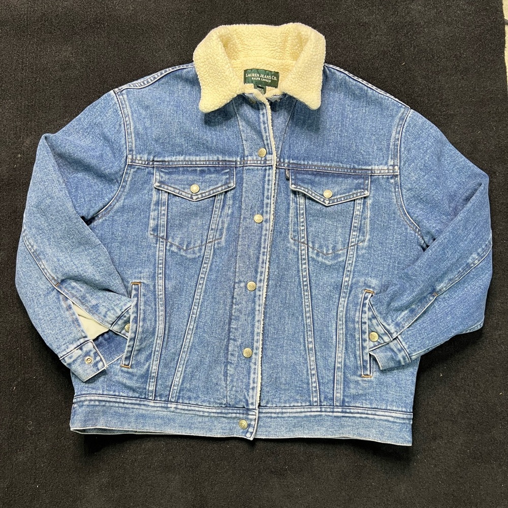 Lauren Jeans Co. Ralph Lauren Mens Fleece Sherpa Denim Jacket - Picture 9 of 15